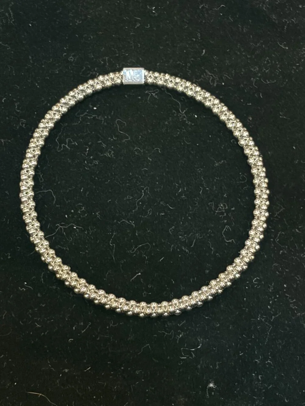 Mignon Faget Sterling Silver Halo Bangle, Faceted, Size M